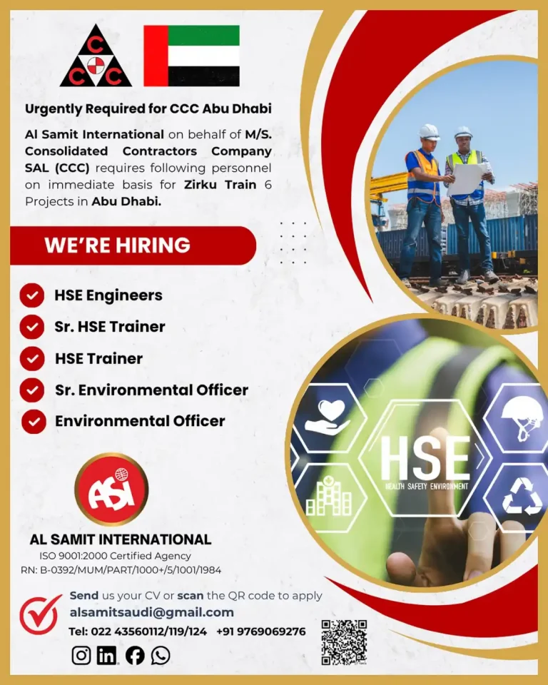AL SAMIT INTERNATIONAL / CCC Abu Dhabi – HSE & Environmental Roles