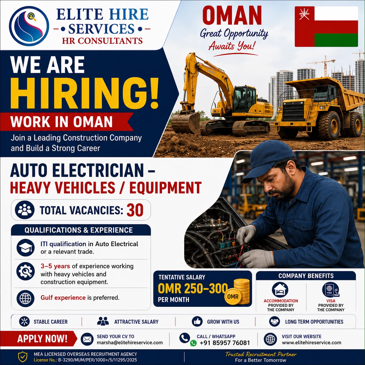 Auto Electricians Required in Oman