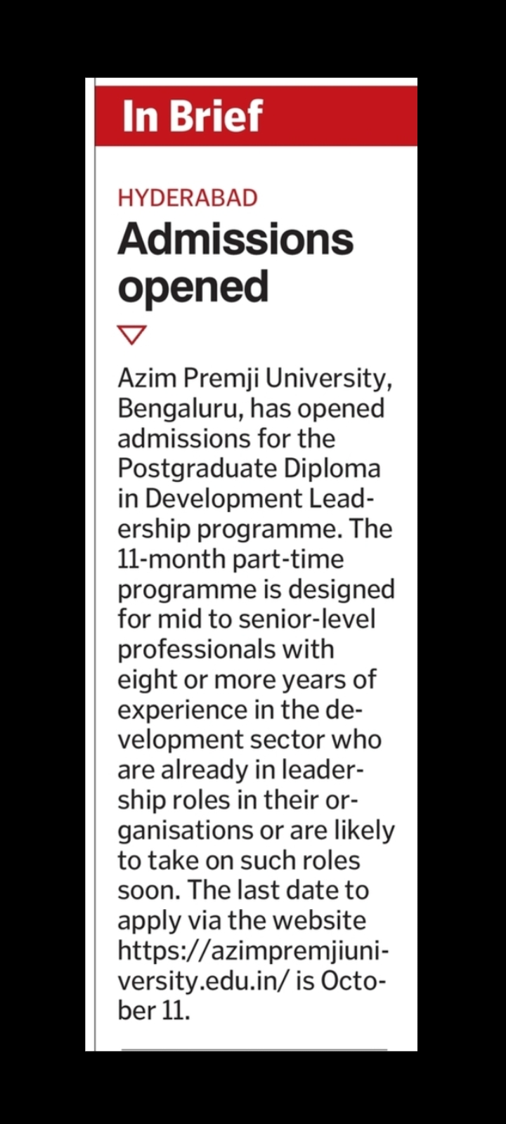 Azim Premji University Admissions
