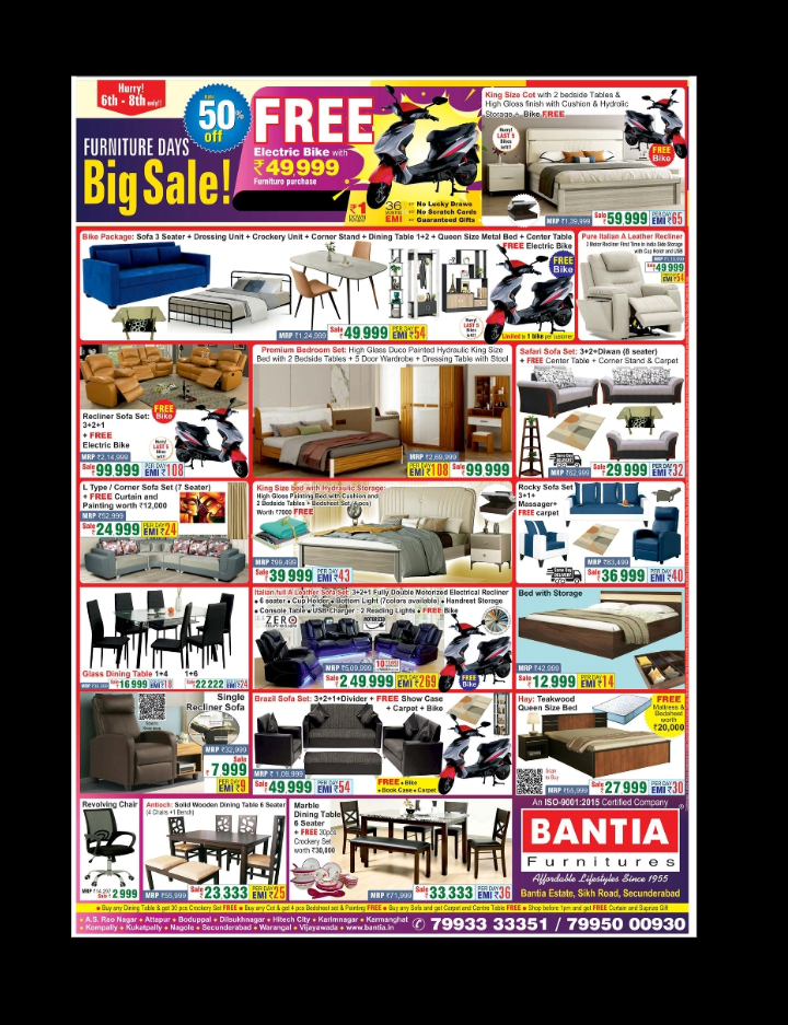 Bantia Furnitures – Big Sale Event