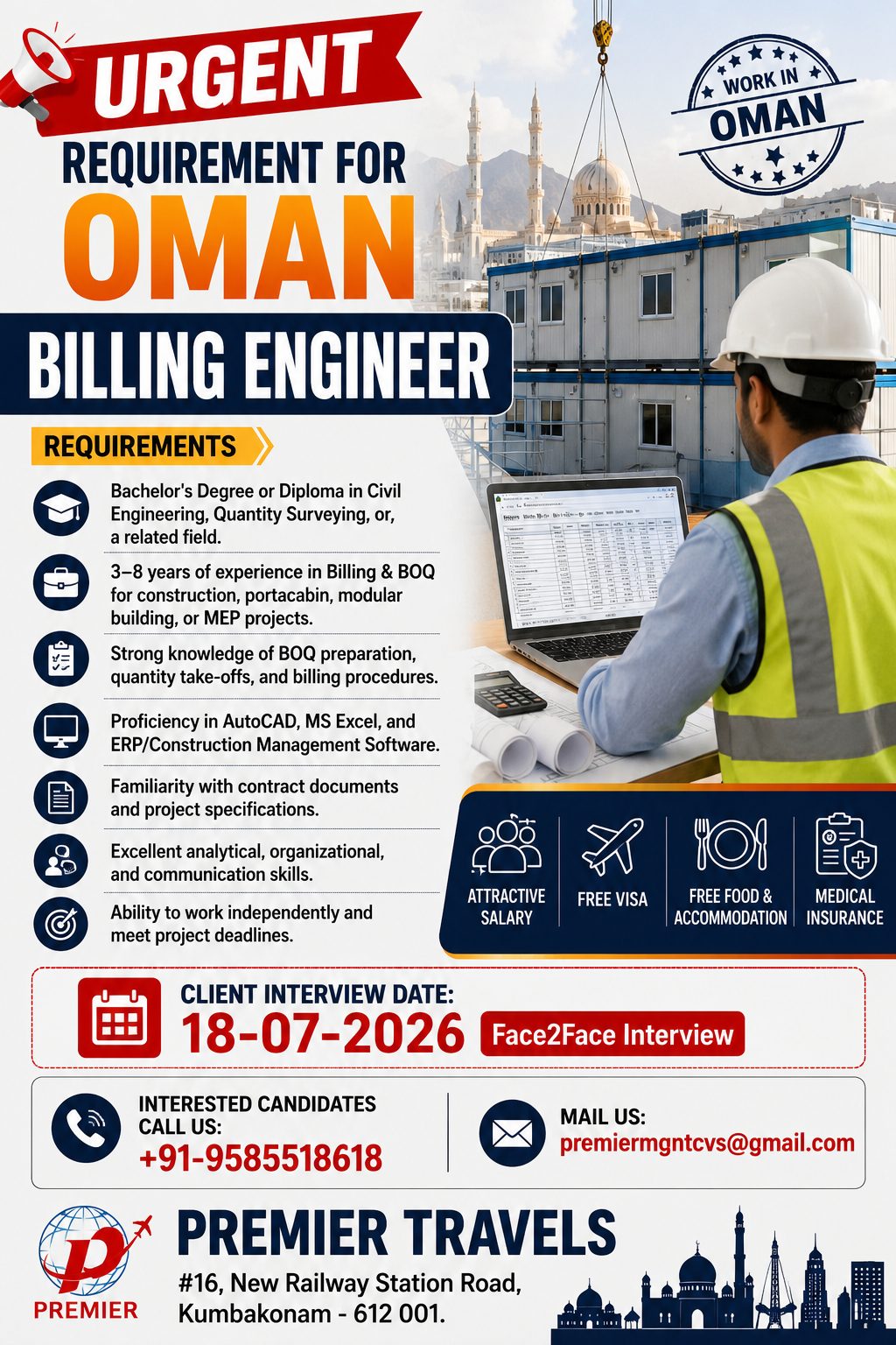 Billing Engineers Required in Oman