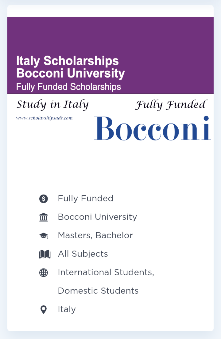 🇮🇹 Bocconi University Scholarships