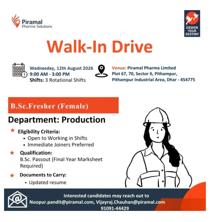 Bs.c Fresher required in Madhya Pradesh
