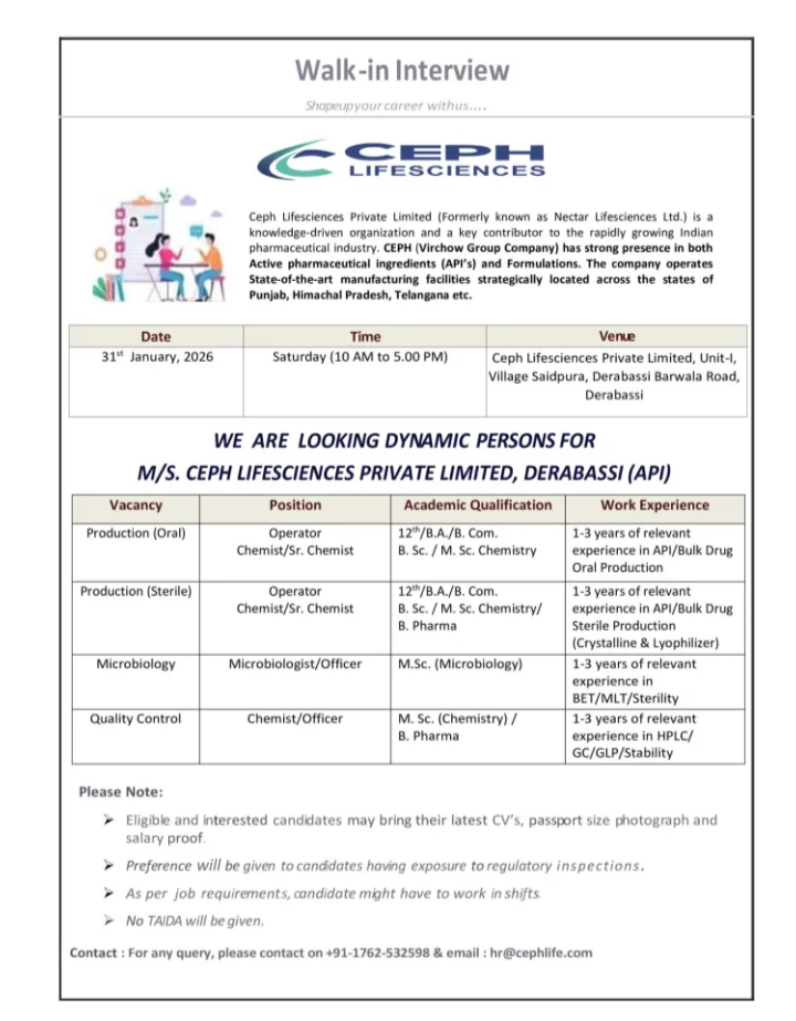 📣 Ceph Lifesciences Walk-In Drive