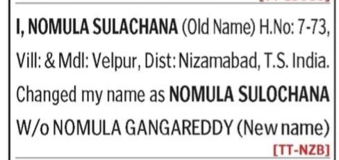 Change Of Name Notice