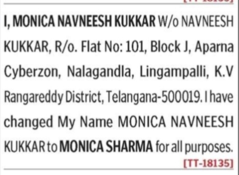 Change of Name Notice