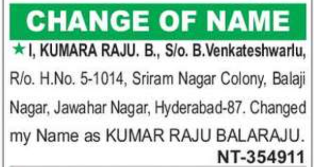 Change of Name