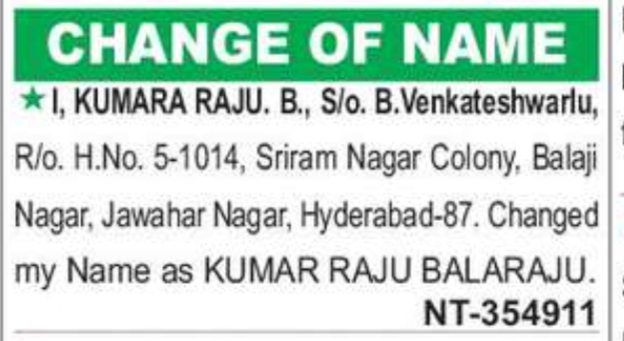 Change of Name