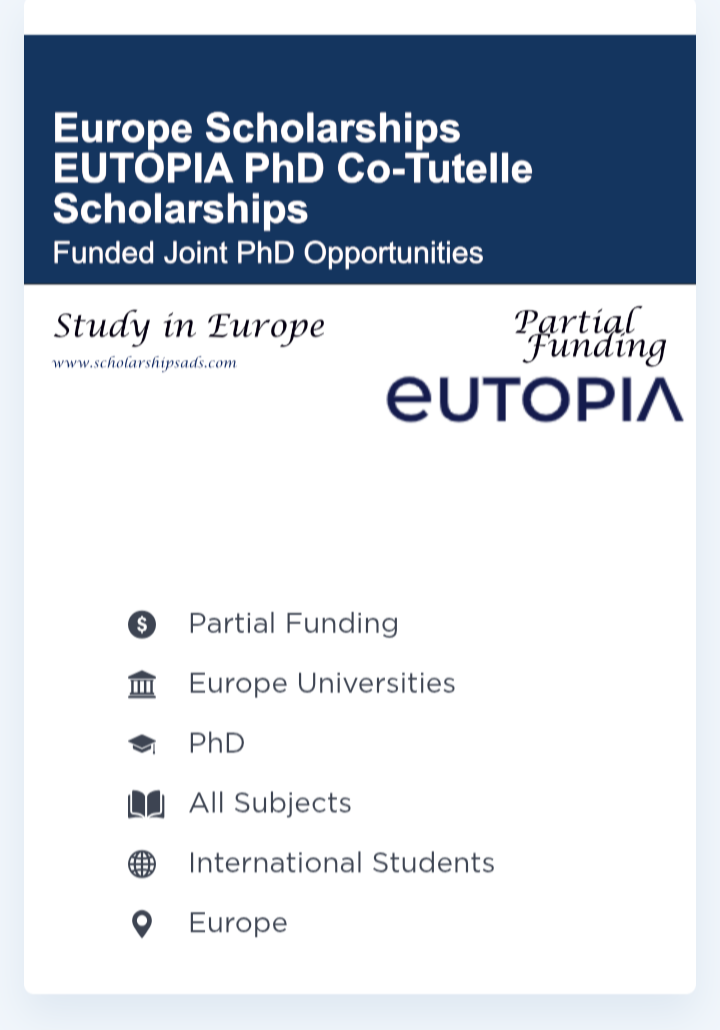 Co-tutelle Scholarships!!!