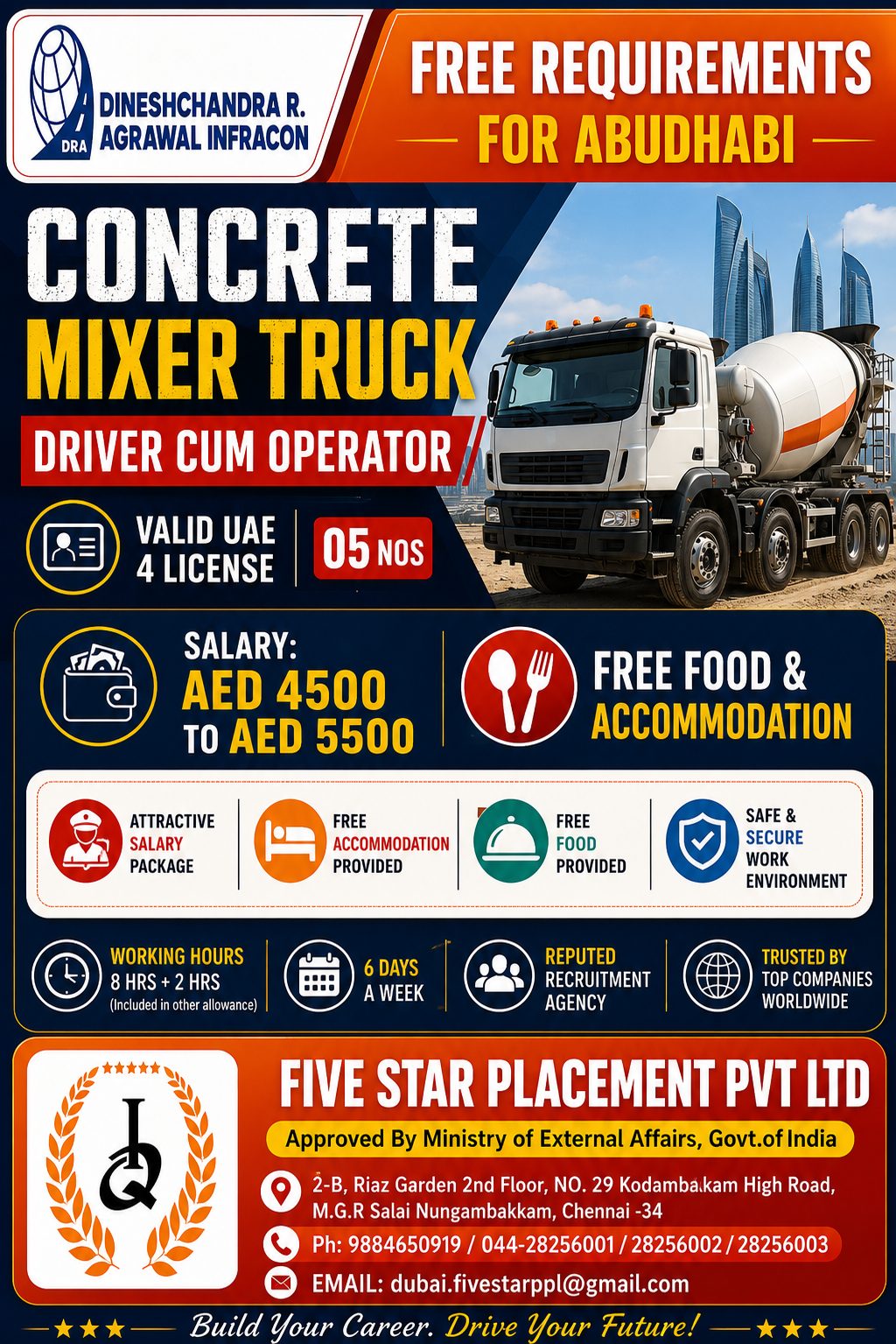 Concrete Mixer Truck Driver Required in UAE 🇦🇪