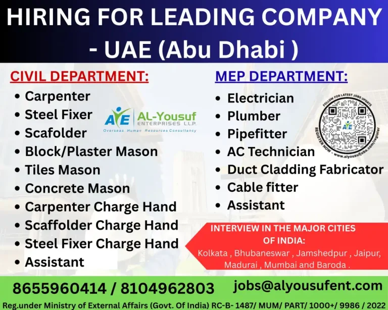 Construction & Engineering Positions (UAE)
