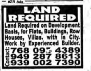 Construction Land required