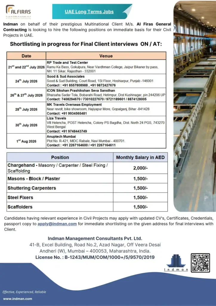 Construction Workers Required in UAE 🏗️🇦🇪