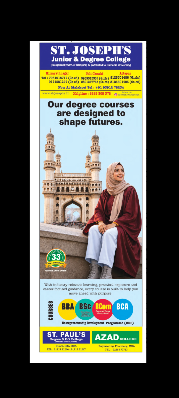 Degree Course Admissions Open