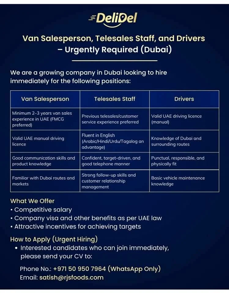 Delidel – Dubai Careers 2026