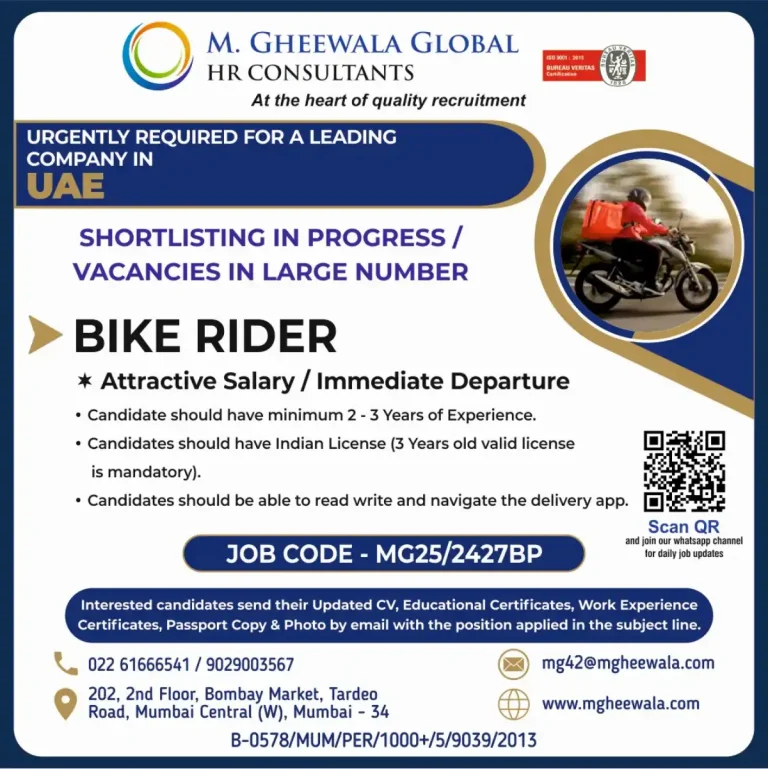 Delivery / Bike Rider Positions (UAE & Dubai)