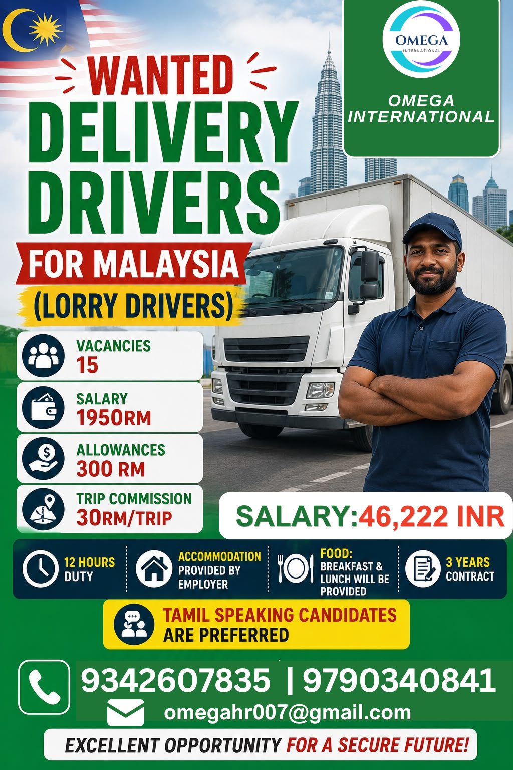 Delivery Drivers Required in Malaysia