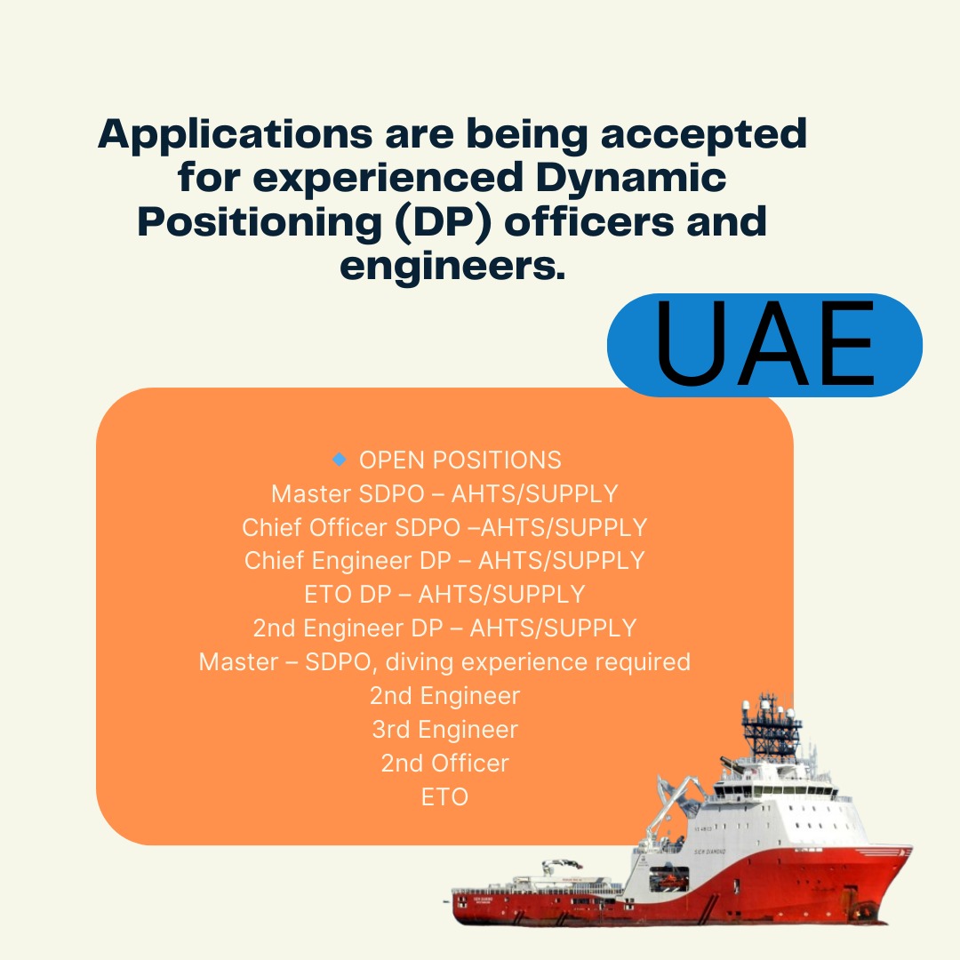 Dynamic Positioning Officers & Engineers job inUAE
