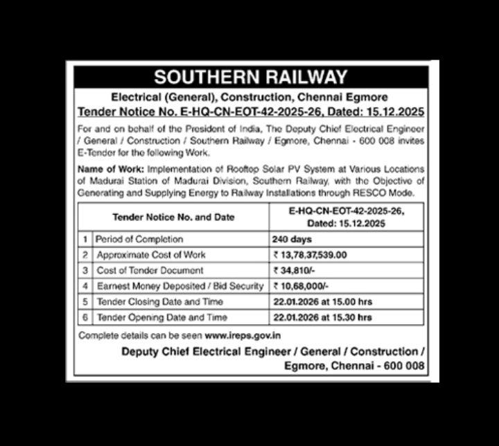 🌞 E-TENDER NOTICE