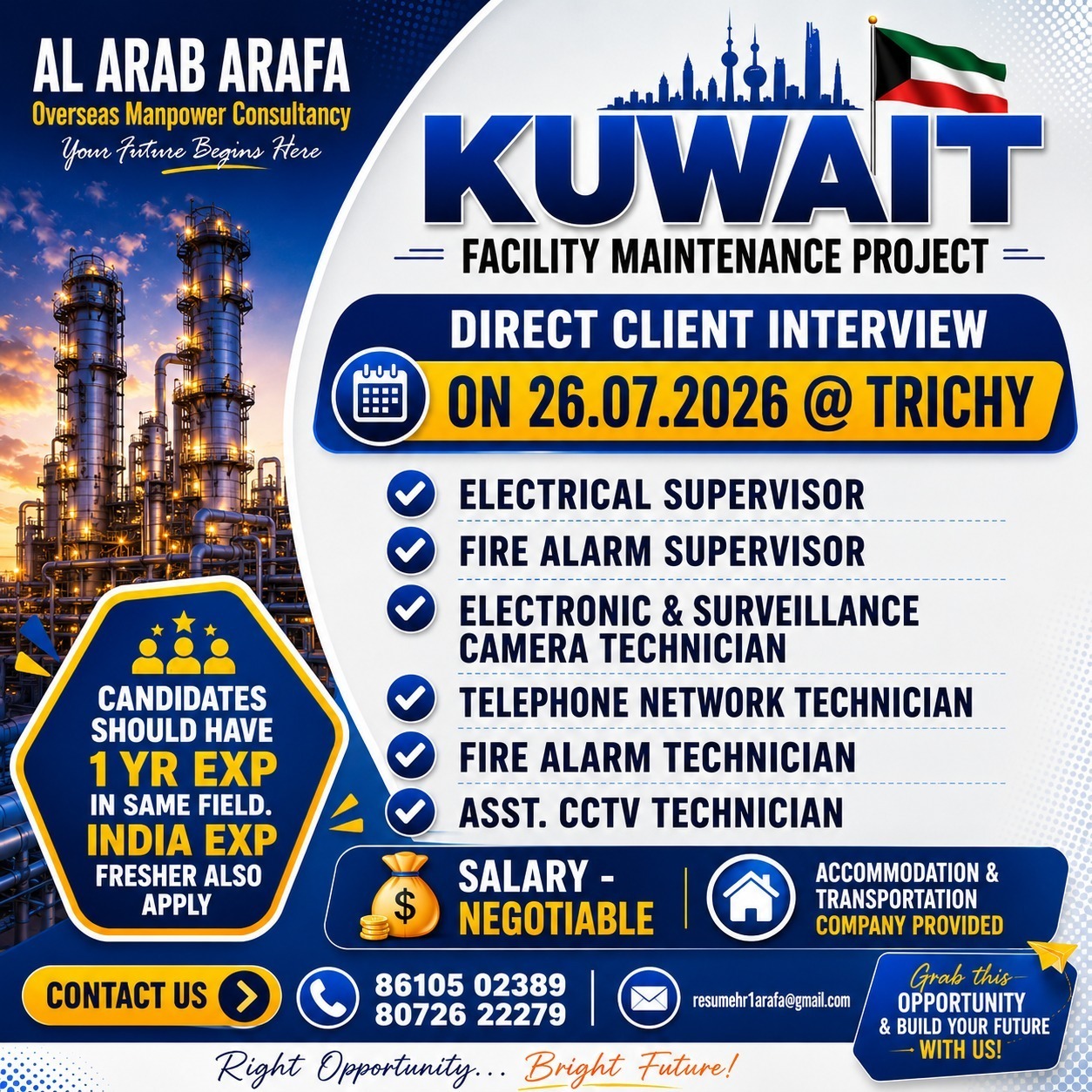 Electrical & Fire Safety Jobs in Kuwait
