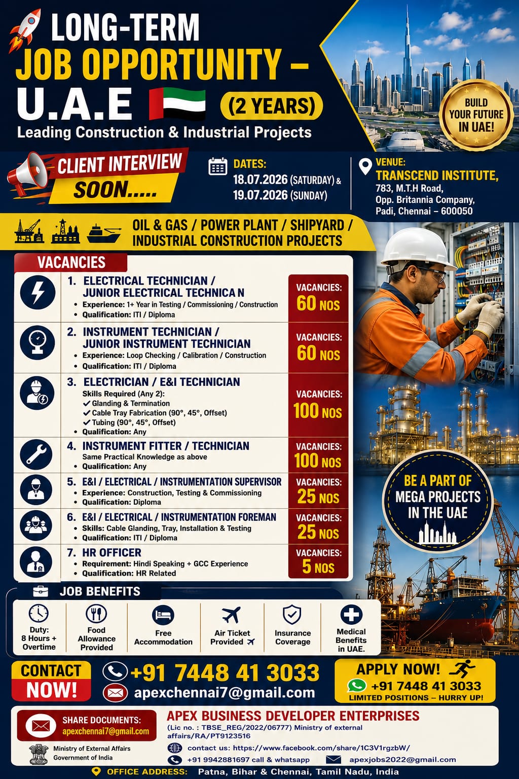 Electrical & Instrumentation required in UAE 🇦🇪