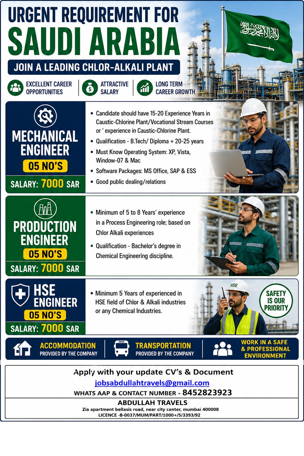 Engineers required in KSA