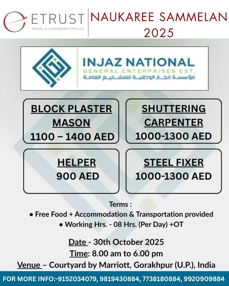 Etrust / INJAZ NATIONAL GENERAL ENTERPRISES EST. – Construction Trades