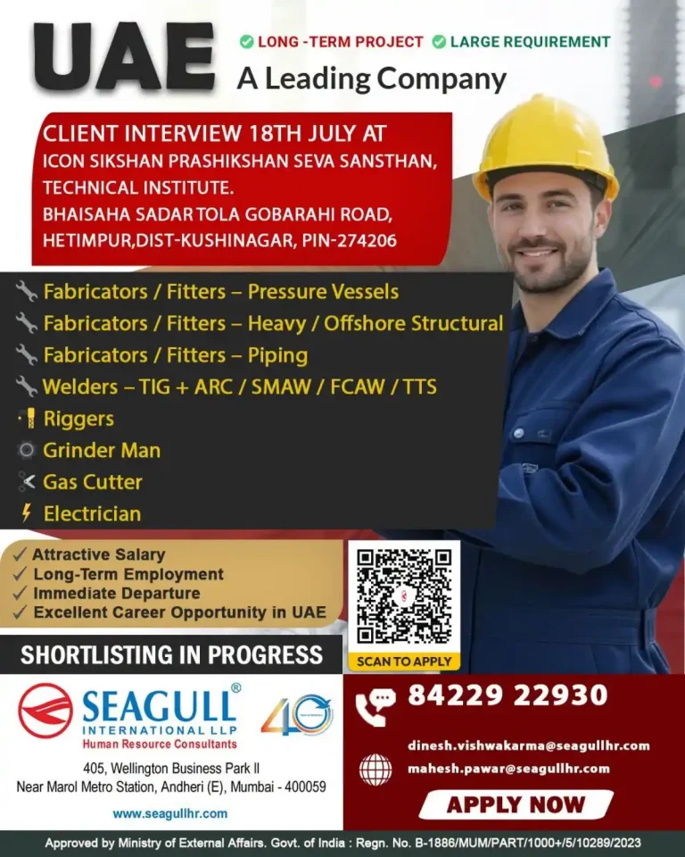Fabricators & Welders Required in UAE