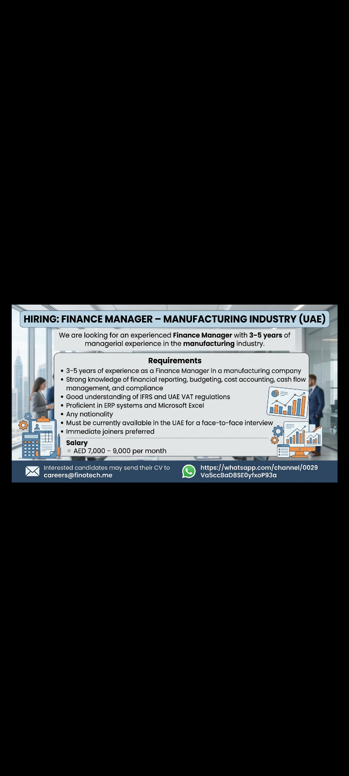 💼 Finance Manager Required in UAE