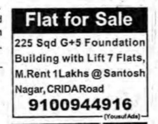 flat for rent in Santosh Nagar