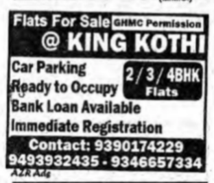 Flats for Sale in King Kothi