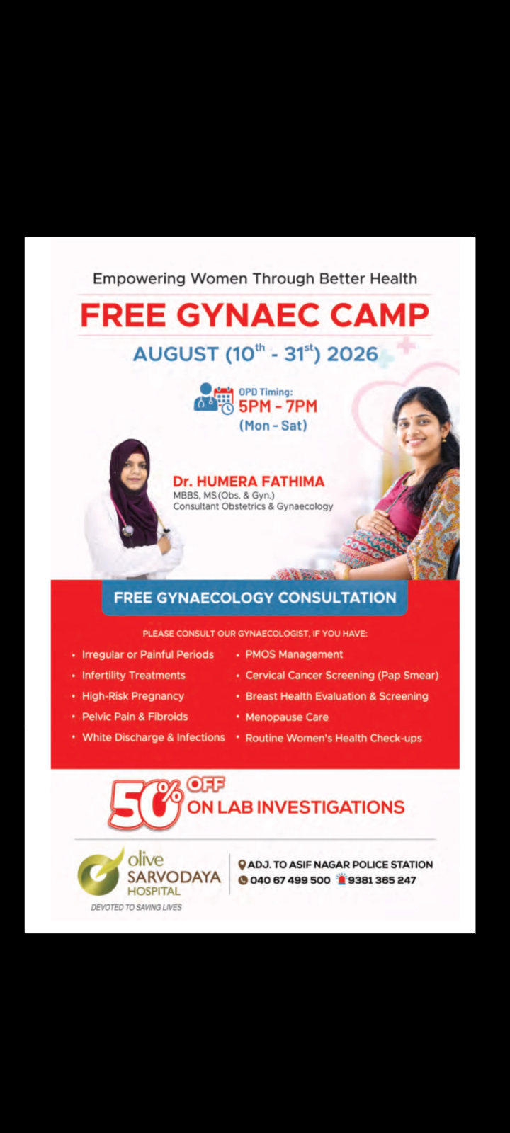 Free Gynaecology Camp by Olive Sarvodaya Hospital