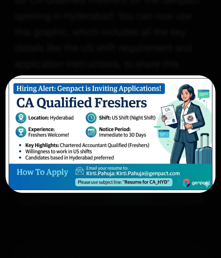 📢 Genpact Hiring | CA Qualified Freshers