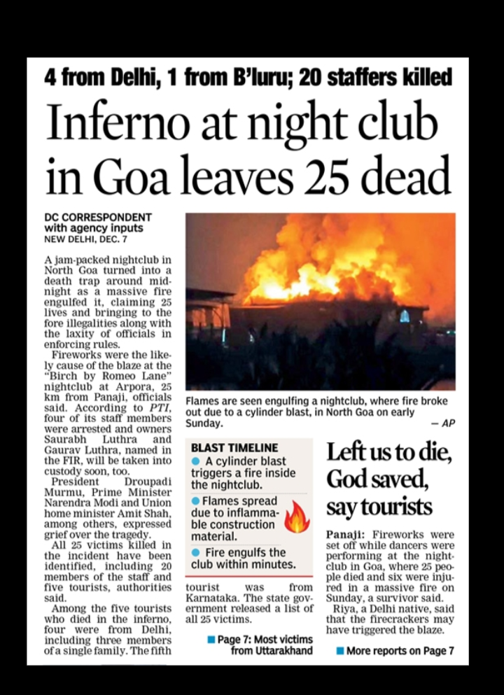 Goa Nightclub Tragedy – 25 Dead