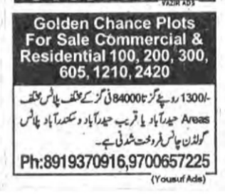 Golden Chance Plots For Sale