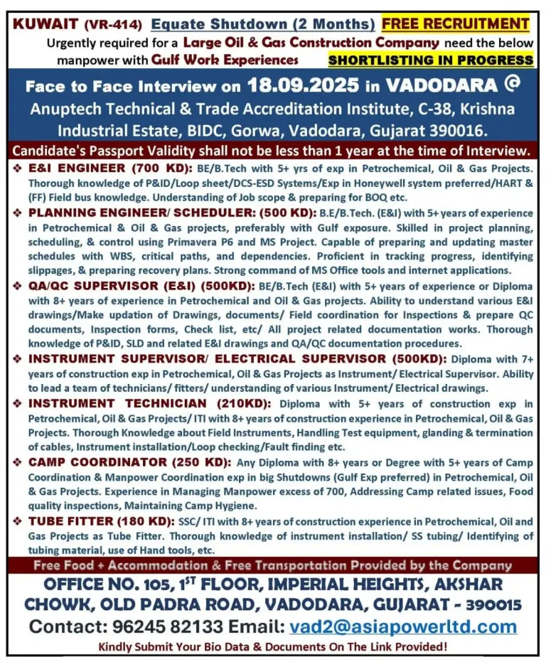 Gulf job- various jobs