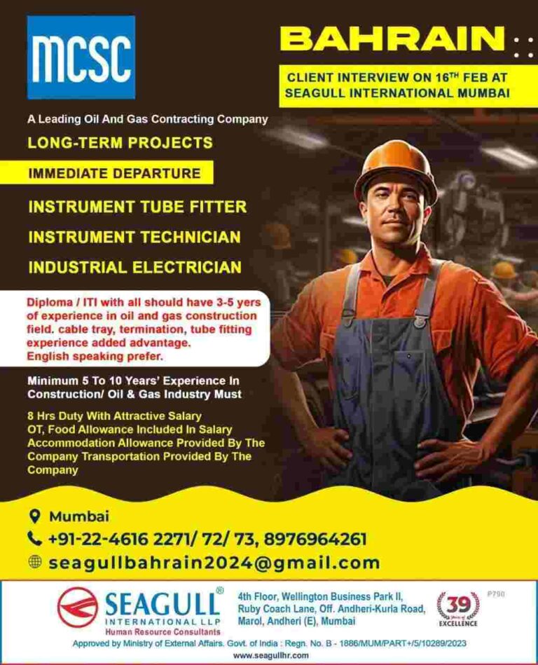 Gulf job- Oil & Gas Contracting – Technical Roles,