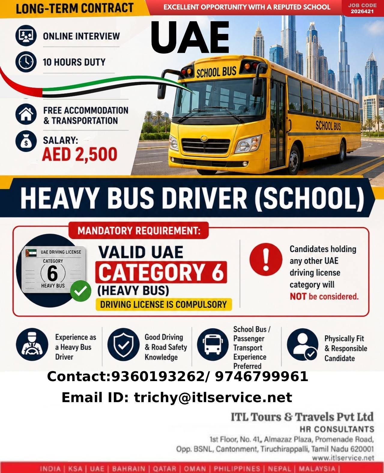 Heavy Bus Drivers Required in UAE
