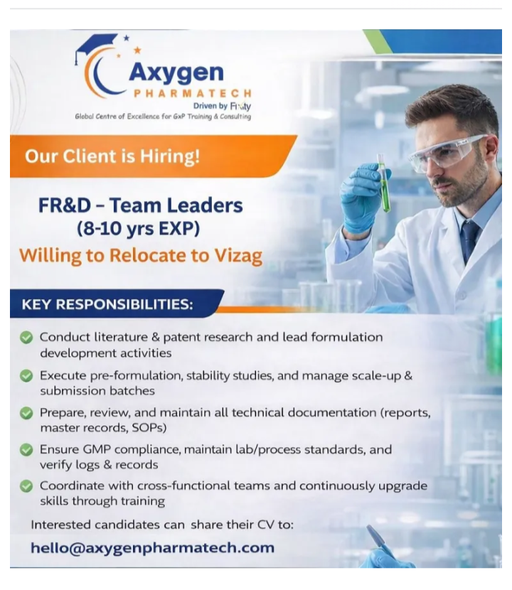 Hiring Alert, FR&D – Team Leaders!!