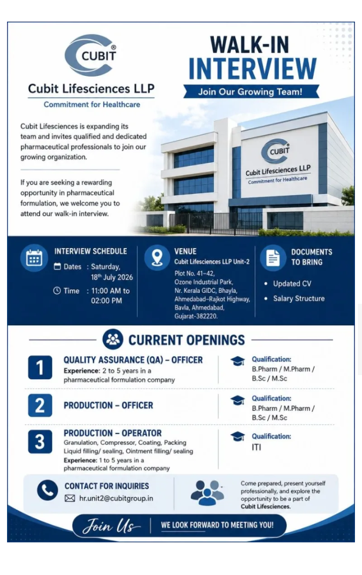 Hiring at Quality Assurance & Production department