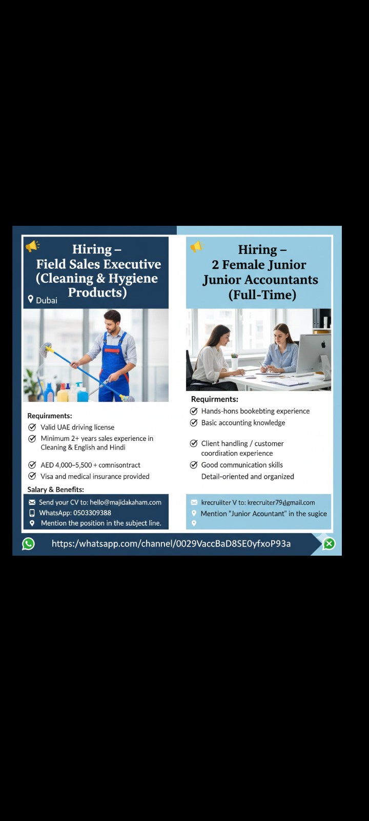 🚨 Hiring – Female Junior Accountants in Dubai