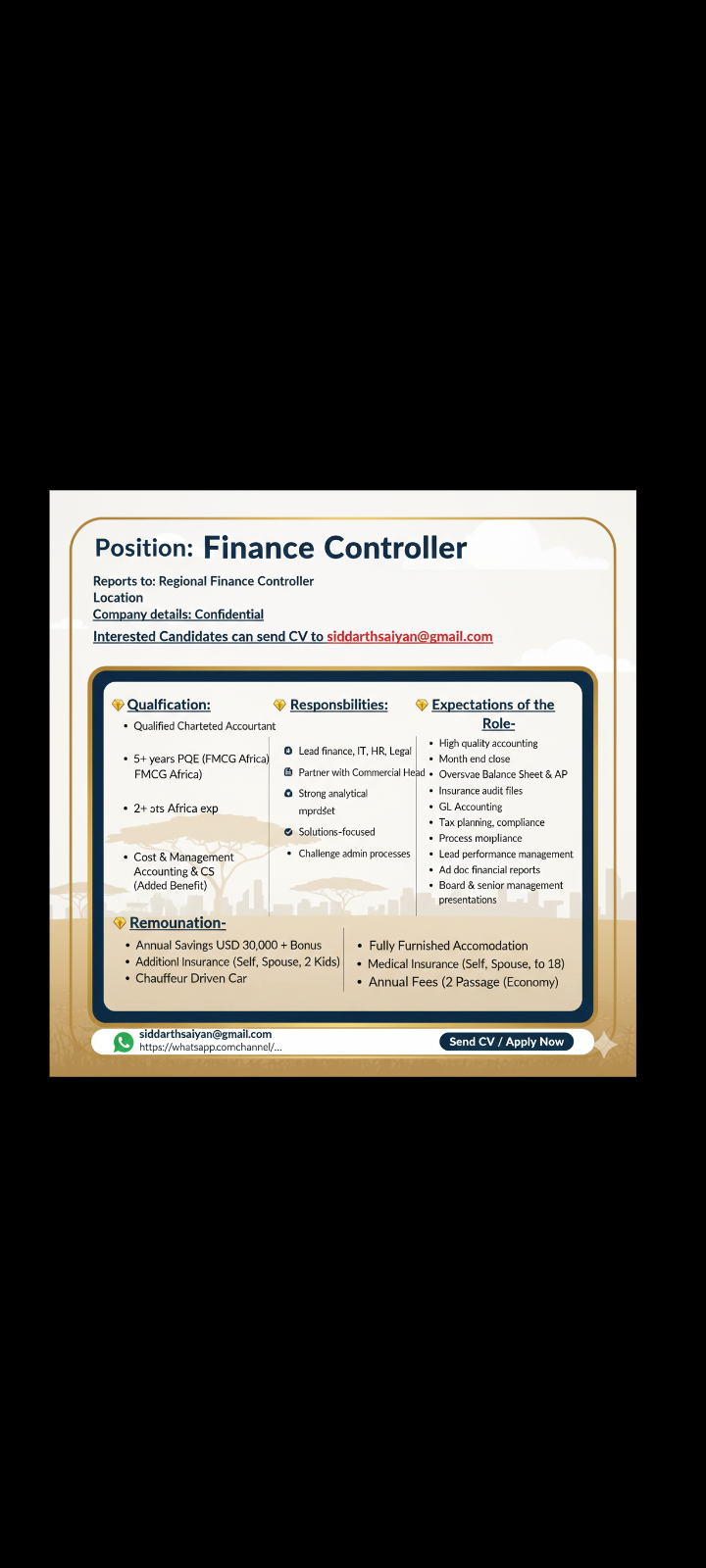 Hiring: Finance Controller