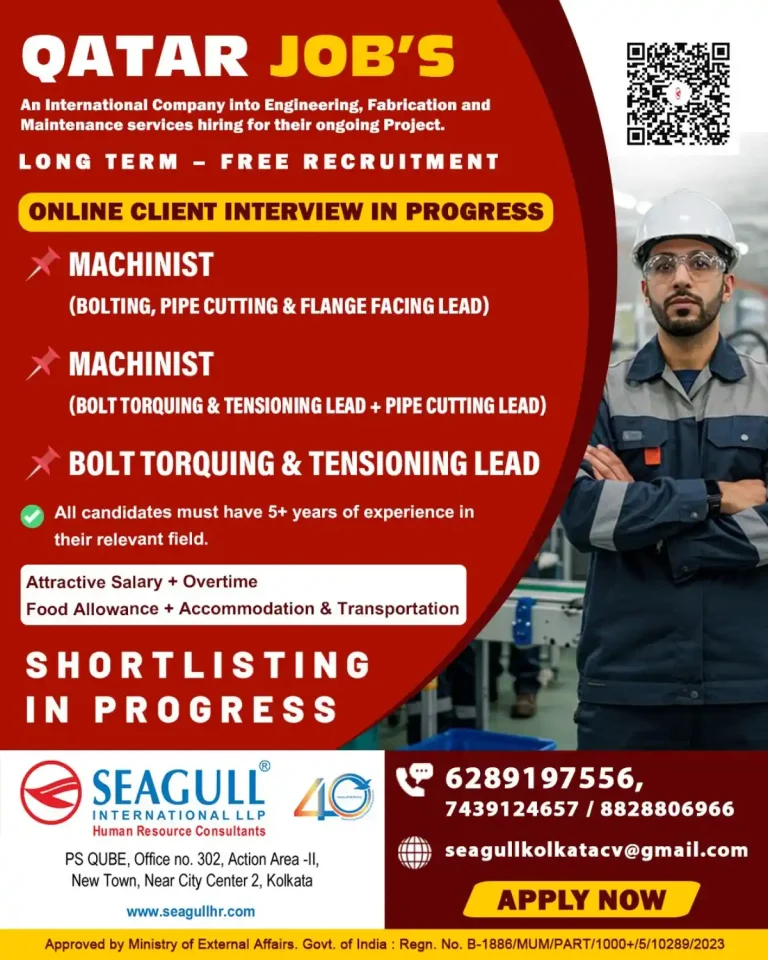 Hiring for Qatar – Engineering, Fabrication & Maintenance Project 🇶🇦