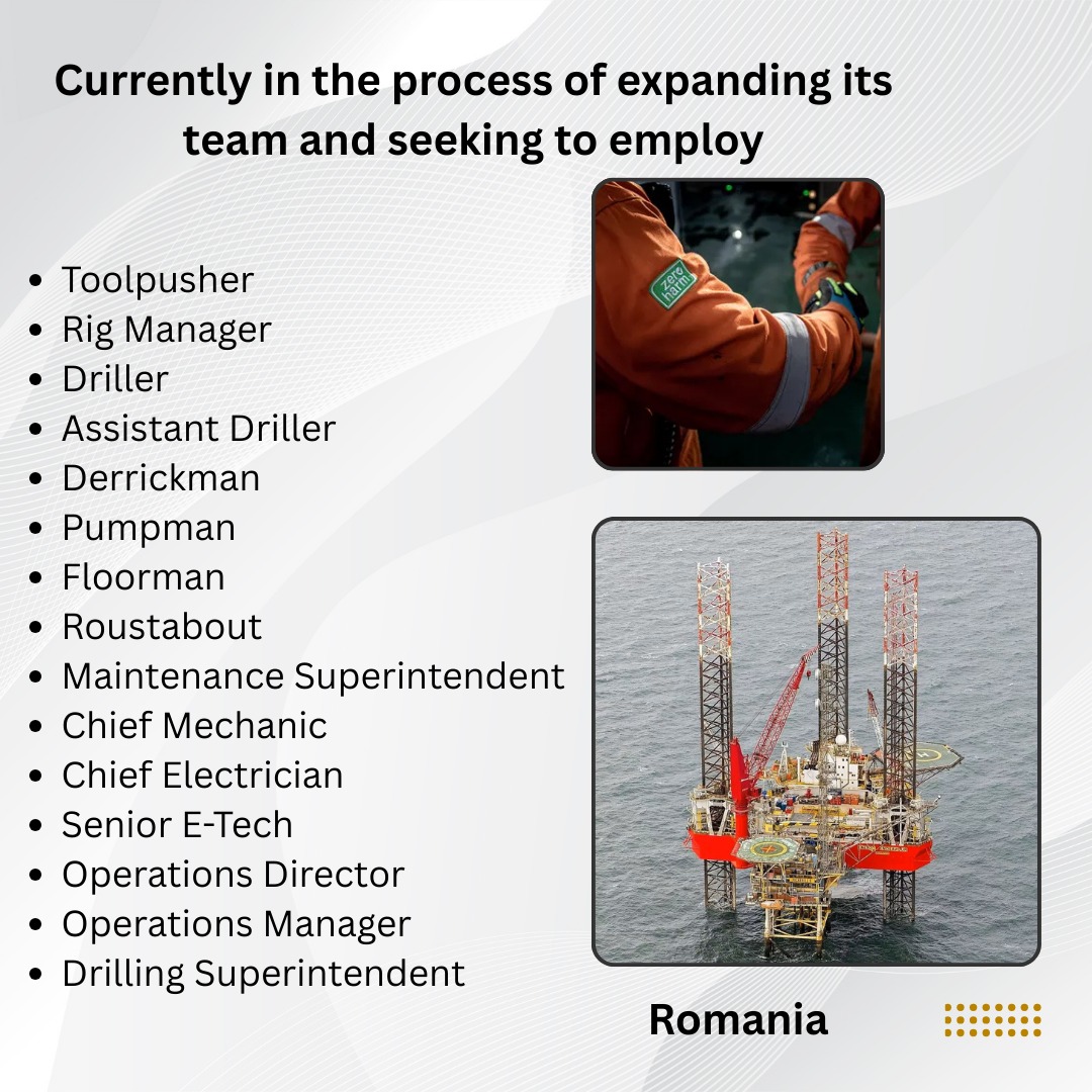 Hiring for Rig & Drilling Operations in Romania