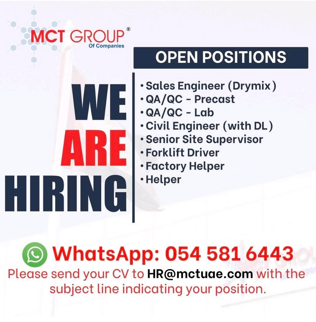 Hiring for Sales Engineer & Technical - UAE