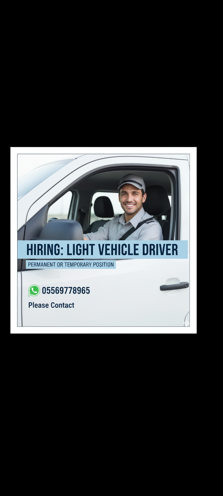 Hiring – Light Vehicle Driver