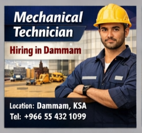 Hiring mechanical technician in saudi