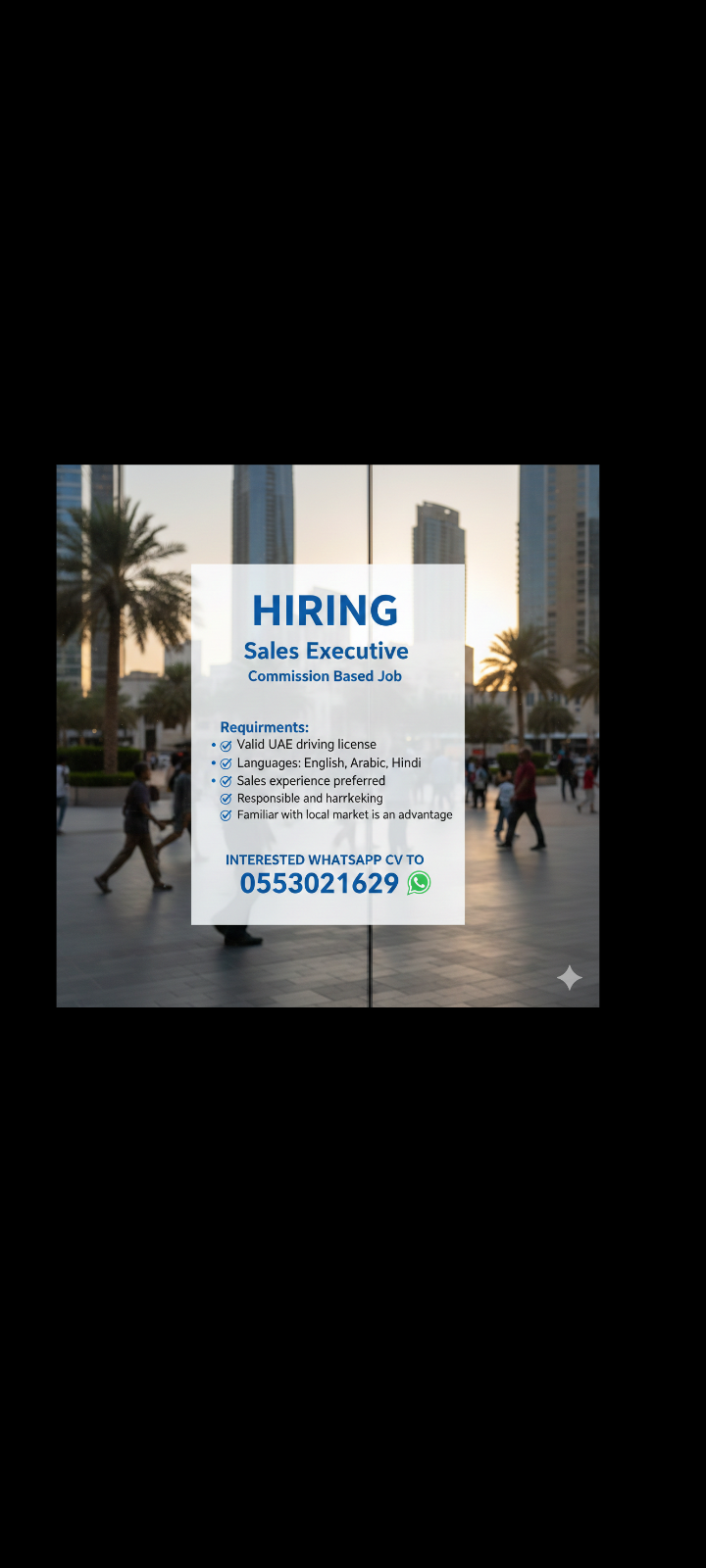 Hiring – Sales Executive in UAE