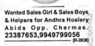 Hiring Sales girls & boys - HYD