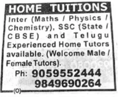 HOME TUITIONS AVAILABLE